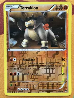 Pokemon Card - Terrakion - Reverse Holo - Rare (73/101) BW Noble Victories *LP* - Image 1