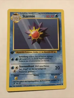 Pokemon TCG Starmie Base Set 64/102 Regular 1st Edition Common GERMAN Card - Image 1