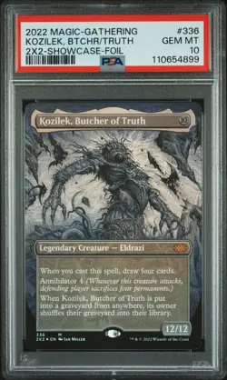 2022 MTG DOUBLE MASTERS 2022 SC-FOIL #336 KOZILEK, BUTCHER OF TRUTH PSA 10 - Image 1