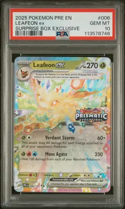 2025 POKEMON PRE EN LEAFEON ex SURPRISE BOX EXCLUSIVE PSA 10 - Image 1