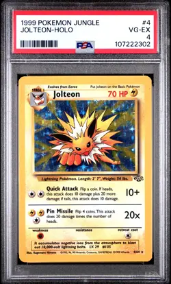 1999 Pokemon Jungle Jolteon #4 PSA 4 Holo Vintage - Image 1