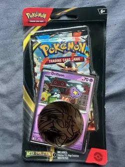 Pokemon Mega Evolution Booster Pack - Sealed Blister w/ Drifloon Promo & Coin - Image 1
