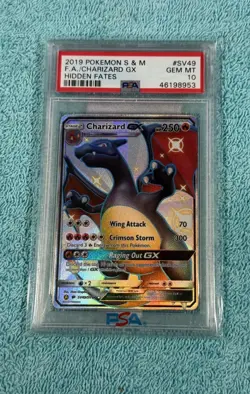 Pokemon PSA 10 Charizard GX #SV49 Full Art Hidden Fates 2019 English LOW Price $ - Image 1