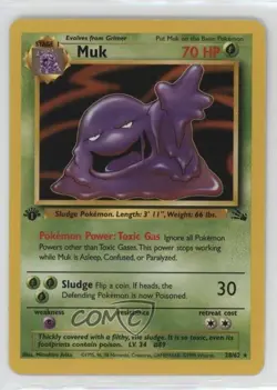 Muk 1st Ed. Pokemon Fossil #28 1999 - Image 1