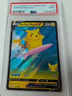 PSA 9 Surfing Pikachu V #008/025 2021 Pokemon SWSH Celebrations GEM MT - Image 2