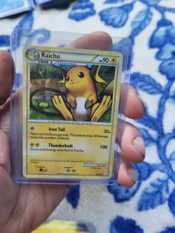 Pokemon TCG Raichu (HeartGold SoulSilver HGSS 10/123) Cracked Ice Holo Lp - Image 1