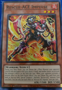 Rescue-ACE Impulse AMDE-EN001 Super Rare 1st Edition YuGiOh TCG Card - Image 1