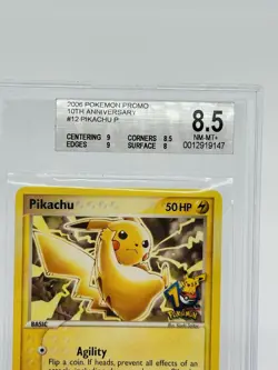 Pokemon Cards: Black Star Promo: Pikachu 012. 10th Anniversary. 2006 Beckett 8.5 - Image 2