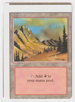NFC Miscut Mountain LP Revised Edition 1994 WOTC MTG Magic Misprint Vintage Land - Image 1