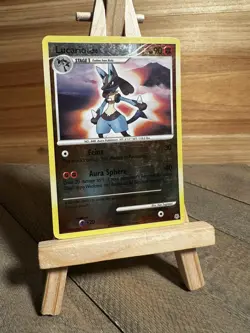 Pokemon Diamond and Pearl Reverse Holo Lucario #6/130 Moderately played - Image 1