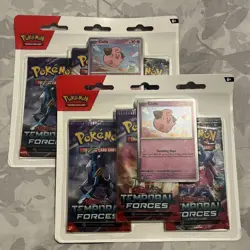 2 x Pokemon Temporal Forces 3 Pack Triple Blister Cleffa - New & Sealed - Image 1