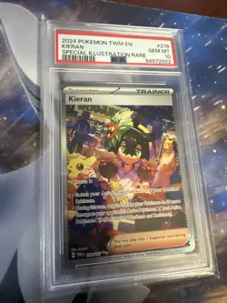 2024 POKEMON TWM EN-TWILIGHT MASQUERADE SPECIAL ILLUSTRATION RARE KIERAN PSA 10 - Image 1
