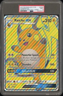 2017 Pokemon Raichu GX Jumbo Full Art Promo #SM90 PSA 9 Mint - Image 1