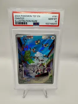 2024 POKEMON TEF EN-TEMPORAL FORCES ILLUSTRATION RARE #181 CHATOT PSA 10 - Image 1