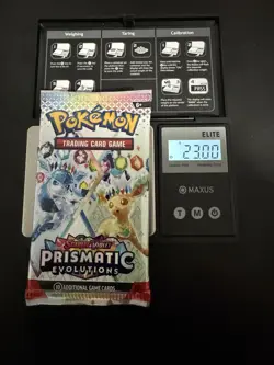 23.00g HEAVY Pokemon TCG Prismatic Evolution Booster Pack Possible GOD/DEMI pack - Image 1