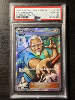 PSA 10 GEM MINT Pokemon Fisherman Ultra Shiny Gx Full Art #154 2018 - Image 1