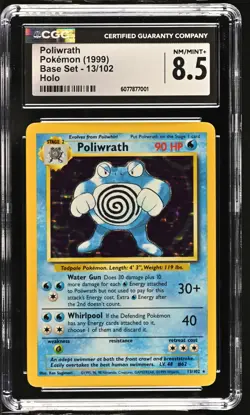 CGC 8.5 Poliwrath 1999 Base Set 13/102 Holo Pokemon Card - Image 1