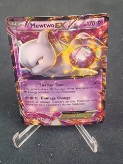 Mewtwo EX XY107 Black Star Promo Ultra Rare Holo Pokemon Card LP - Image 1