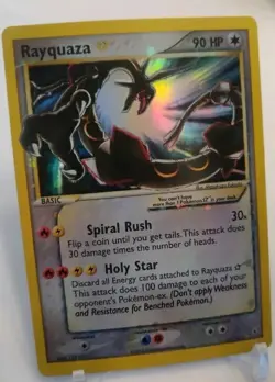 "Custom-made" Highest Quality, Rayquaza Gold Star,"*Display-card*" - Image 1