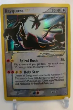 "Custom-made" Highest Quality, Rayquaza Gold Star,"*Display-card*" - Image 2