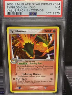 PSA 7 Pokemon Typhlosion #034 Cosmos Holo Black Star Promo Card Nintendo 2006 - Image 1