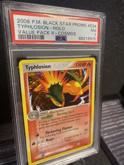 PSA 7 Pokemon Typhlosion #034 Cosmos Holo Black Star Promo Card Nintendo 2006 - Image 2