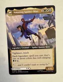 AMAZING SPIDER-MAN PETER MTG MAGIC THE GATHERING 2025 NYCC EXCLUSIVE PROMO CARD - Image 1