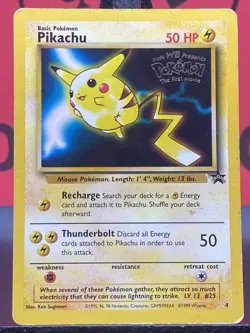 Pikachu 4/53 Black Star Rare Promo WOTC Pokemon Card MP - Image 3