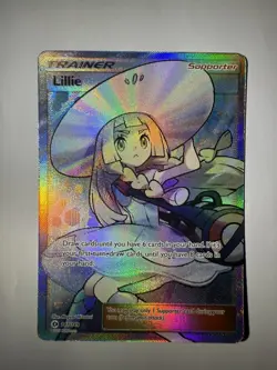 Lillie 147/149 Full Art Trainer Ultra Rare Pokemon Card TCG Sun and Moon Base NM - Image 1