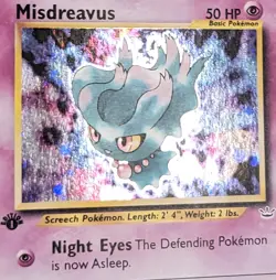 Pokemon Misdreavus Neo Revelation 1st Edition Holo Rare 11/64 Holo Swirl NM - Image 4