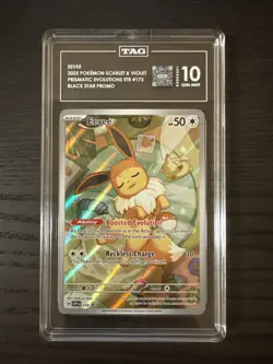 Pokemon 2025 SVP Black Star Promo Prismatic Evolutions Eevee 173 TAG 10 Gem Mint - Image 1