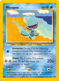 Wooper 082/111 Neo Genesis Pokemon 001057 - Image 1