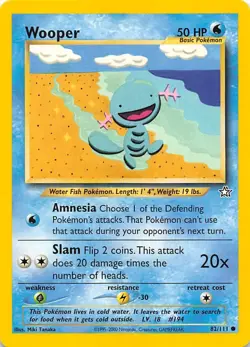 Wooper 082/111 Neo Genesis Pokemon 001056 - Image 1