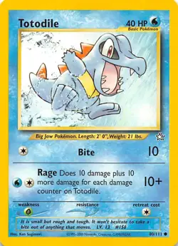 Totodile (80) 080/111 Neo Genesis Pokemon 001070 - Image 1