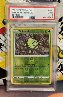 Spinarak (Peelable Ditto) 006/078 Pokemon GO Reverse Holo PSA 9 - Image 1