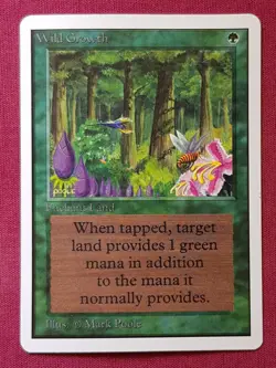 Magic The Gathering UNLIMITED WILD GROWTH green card MTG - Image 1