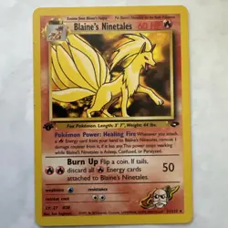 Blaine’s Ninetails 1st Edition Gym Challenge Pokemon Card WOTC 2000 NM - Image 1