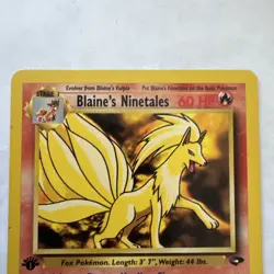 Blaine’s Ninetails 1st Edition Gym Challenge Pokemon Card WOTC 2000 NM - Image 3
