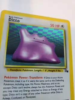 Ditto Fossil Set Holo Pokemon Card Base WOTC - Image 3