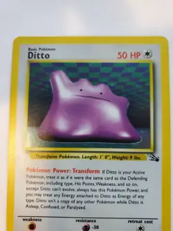 Ditto Fossil Set Holo Pokemon Card Base WOTC - Image 4