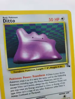 Ditto Fossil Set Holo Pokemon Card Base WOTC - Image 5