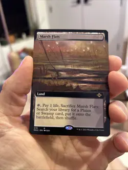 MTG Magic The Gathering Modern Horizons 2 NM Extended Art Marsh Flats - Image 1