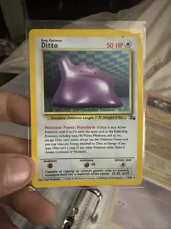 Pokemon TCG Ditto Fossil 3/62 Holo 1999-2000 Wizards Base Set Copyright Holo... - Image 1