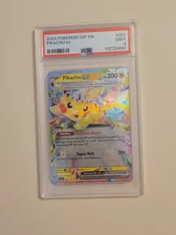 Pikachu Ex - Pokemon Japanese Super Electric Surging Sparks #33 - Mint PSA 9 - Image 2
