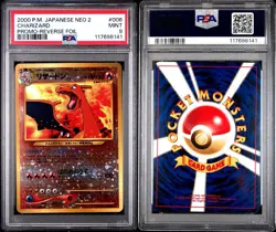 2000 Pokemon Pocket Monster Japanese Neo 2 Charizard Reverse Foil Promo PSA 9 - Image 3