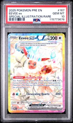 2025 POKEMON PRE EN-PRISMATIC EVOLUTIONS #167 EEVEE EX PSA 10 - Image 1