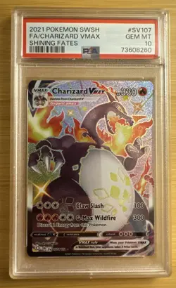 2021 Pokemon SWSH Shining Fates Charizard Vmax SV107/SV122 PSA 10 Gem Mint - Image 1