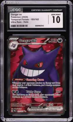 Gengar EX Pokemon (2024) Temporal Forces-193/162 Ultra Rare Holo CGC 10 - Image 1