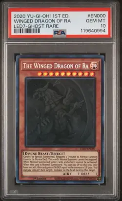 YUGIOH PSA 10 The Winged Dragon of Ra LED7-EN000 Ghost Rare 1st Edition Pristine - Image 1