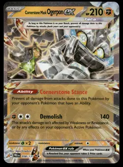Cornerstone Mask Ogerpon ex SV: Prismatic Evolutions 058/131 Pokemon Card - Image 1